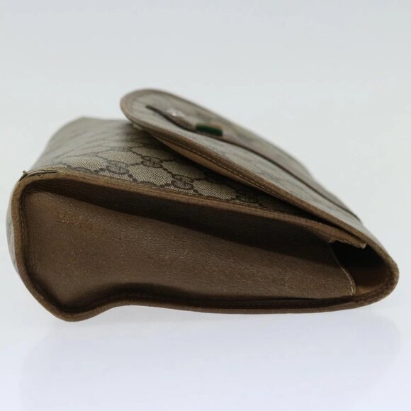 GUCCI GG Supreme Web Sherry Line Clutch Bag PVC Beige Red 89 01 031 Auth 67735 - Picture 5 of 15